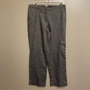 J. Jill wide Leg Cargo  Pants Women's Sz 8 gray Cotton Blend career